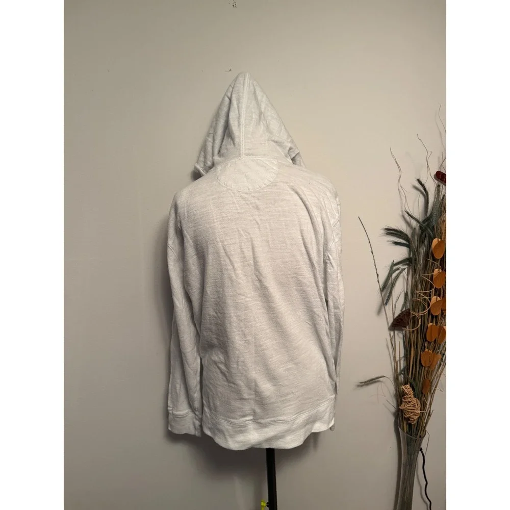 Faherty‎ Organic Cotton Slub Knit Pullover Hoodie White Gray XL Mens Womens